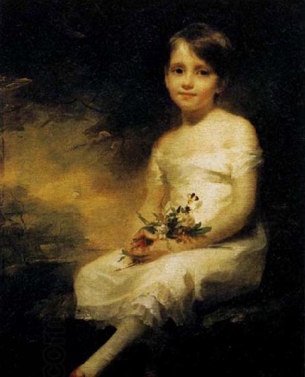 RAEBURN, Sir Henry Young Girl Holding Flowers China oil painting art